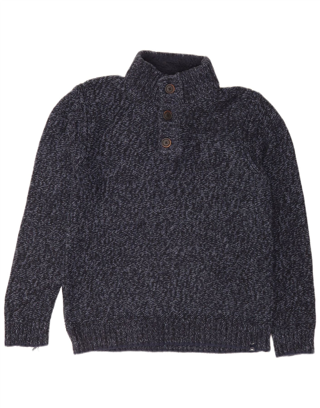 Jersey con cuello abotonado para hombre de Fat Face Algodón moteado en azul marino mediano