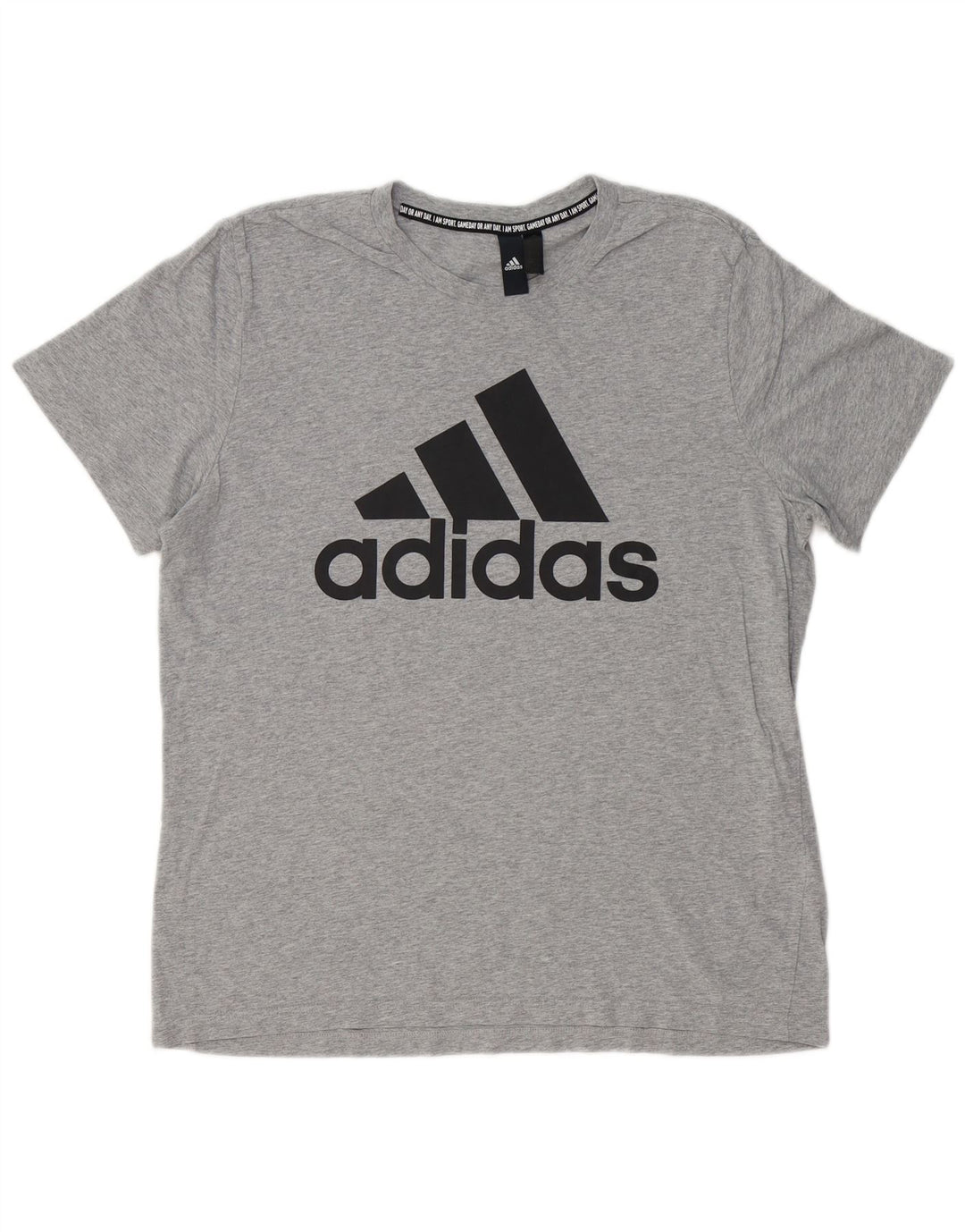 ADIDAS Camiseta gráfica para hombre Top Grande Gris Algodón