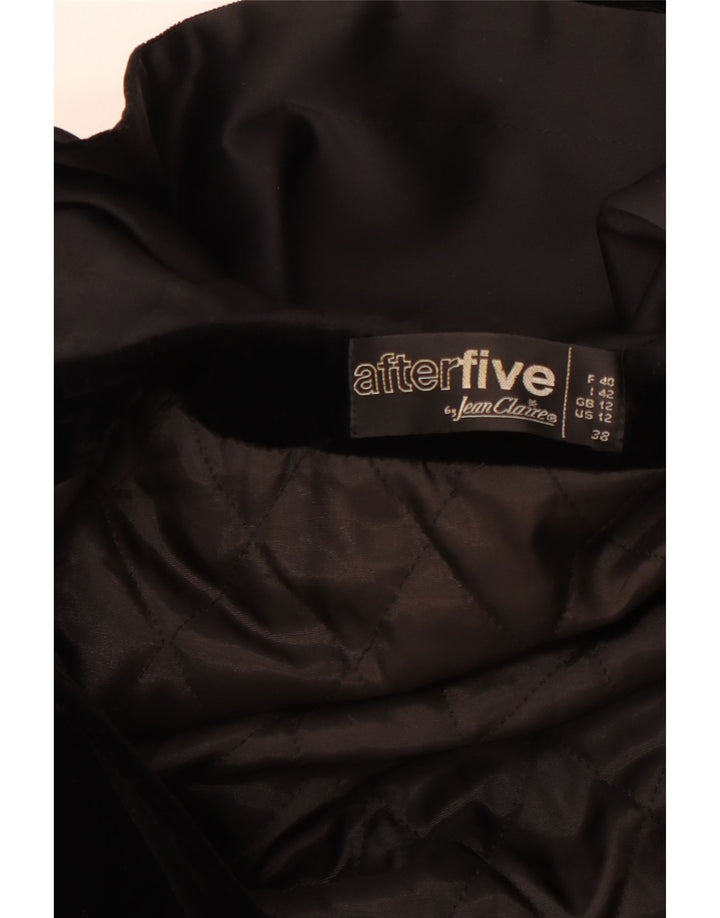 AFTER FIVE Abrigo de terciopelo con capucha para mujer UK 40 Mediano Negro