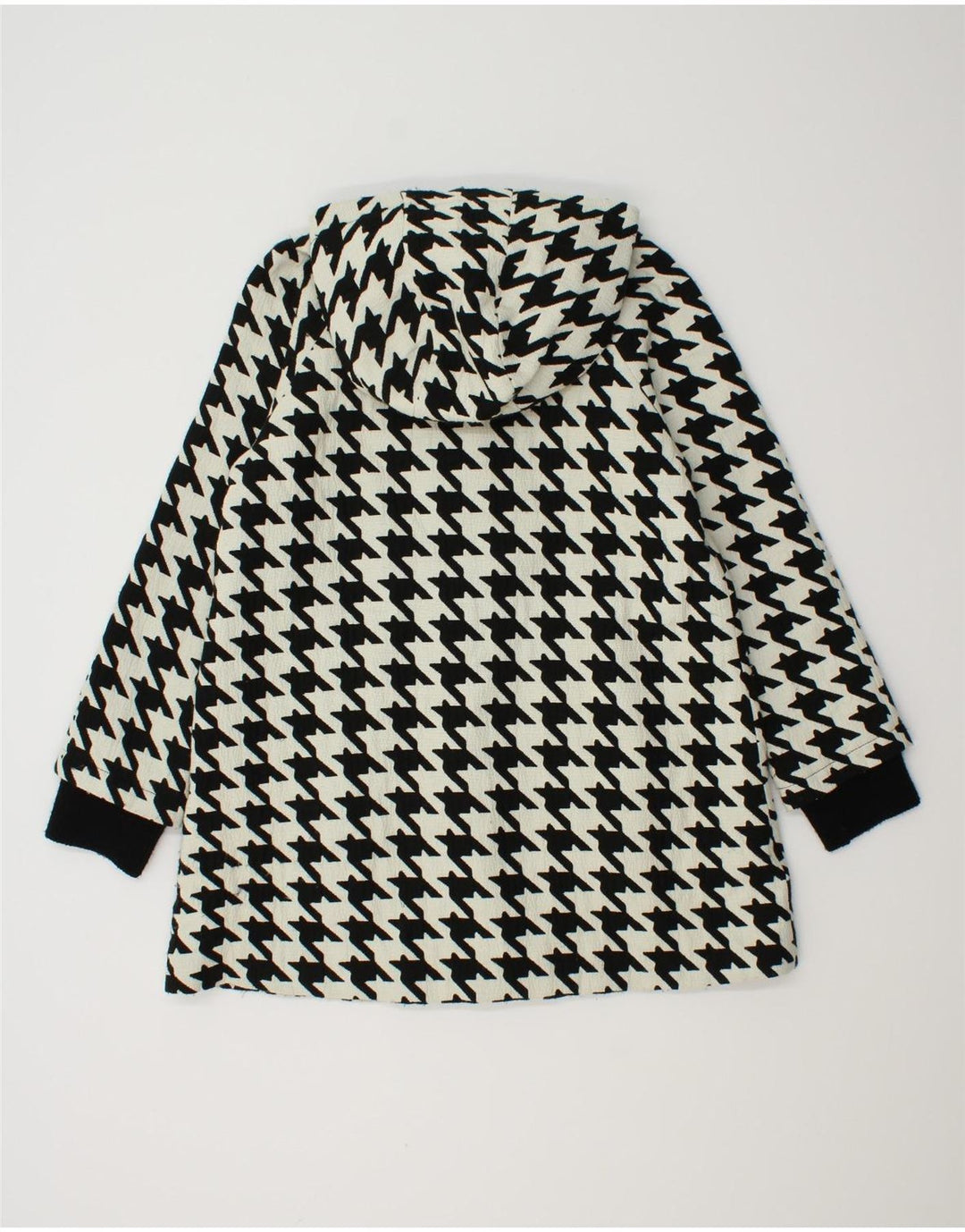 ZARA Abrigo cortavientos extragrande para mujer UK 10 Small White Houndstooth