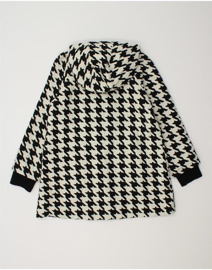 ZARA Abrigo cortavientos extragrande para mujer UK 10 Small White Houndstooth