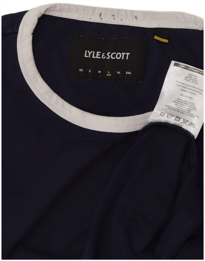 Lyle & Scott - Camiseta para hombre, talla grande, color azul marino, algodón