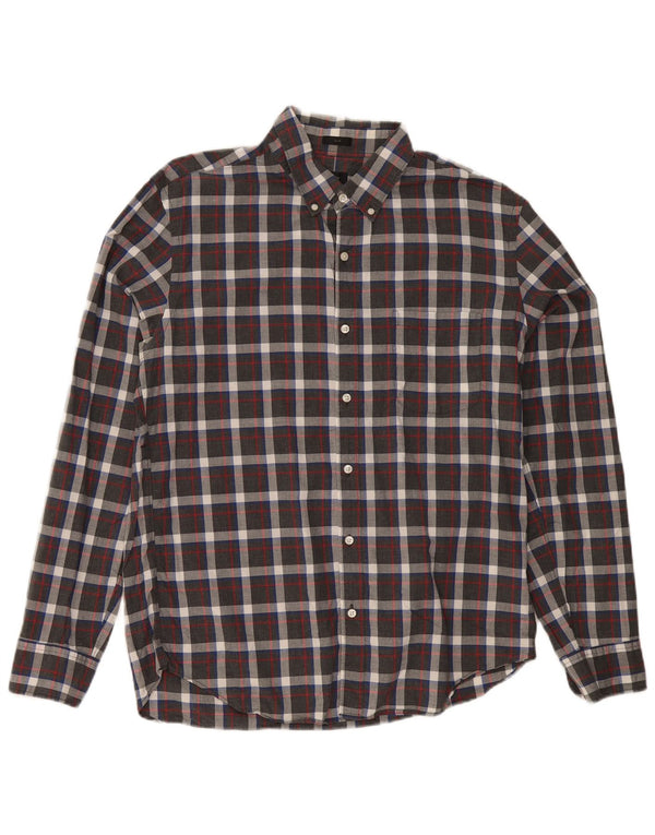 J. Crew Camisa ajustada para hombre con cuadros grises grandes