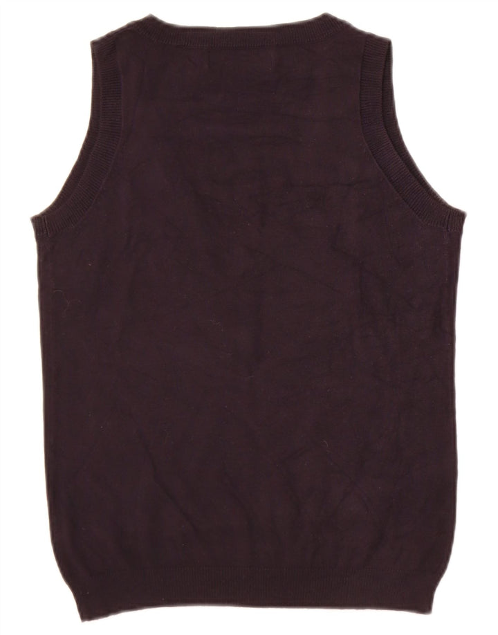 Zara Mujer Chaleco Tank Top UK 12 Medium Azul Marino Algodón
