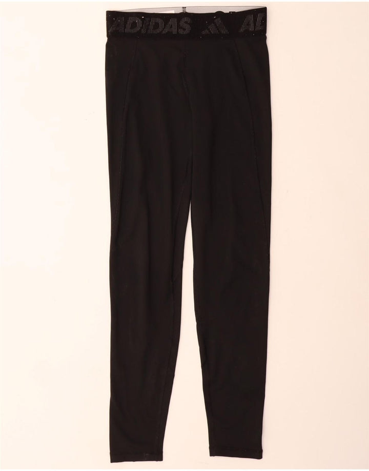 ADIDAS Girls Primegreen Graphic Leggings 14-15 Years  Black Vintage Adidas and Second-Hand Adidas from Messina Hembry 