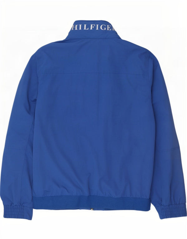 Tommy Hilfiger Chaqueta impermeable con capucha y gráfico para hombre UK 42 XL Nylon azul