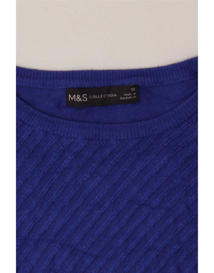 Marks & Spencer Jersey con Cuello Barco para Mujer UK 40 Azul Medio