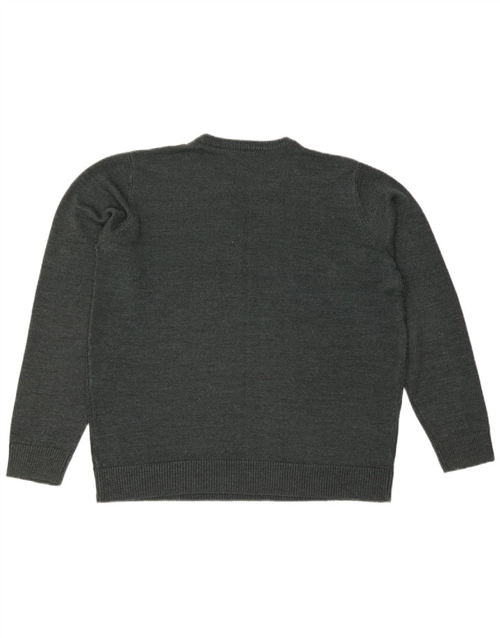 JAMES PRINGLE Jersey de cuello redondo para hombre, acrílico verde grande