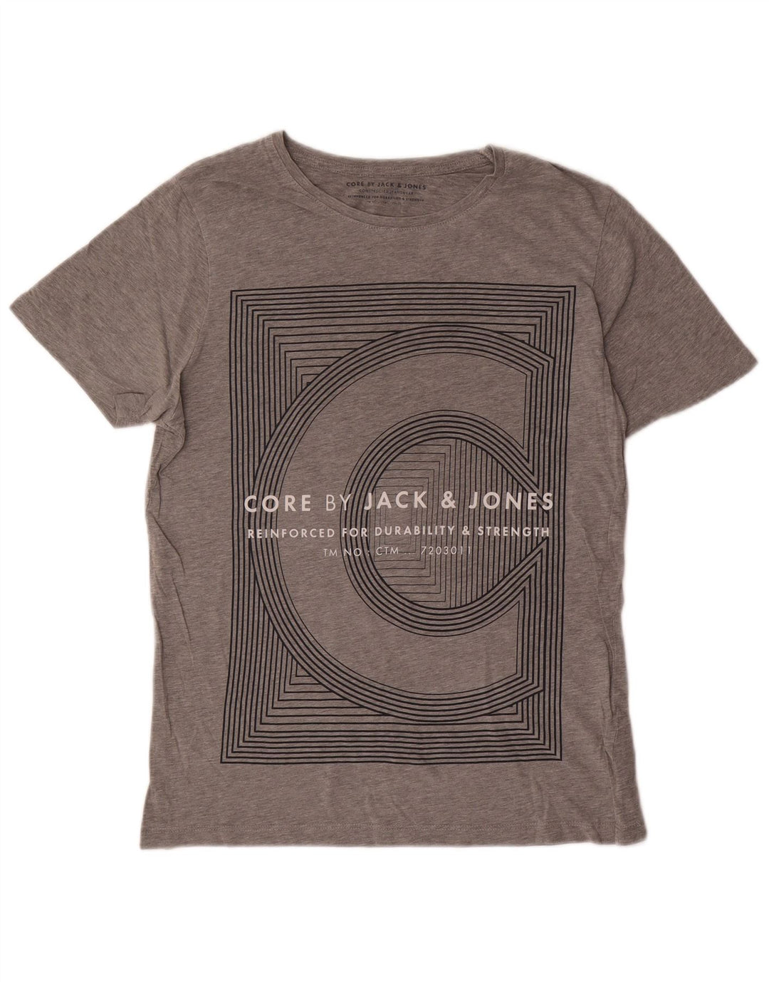 Jack & Jones Hombre Camiseta Gráfica Top Algodón Gris Medio