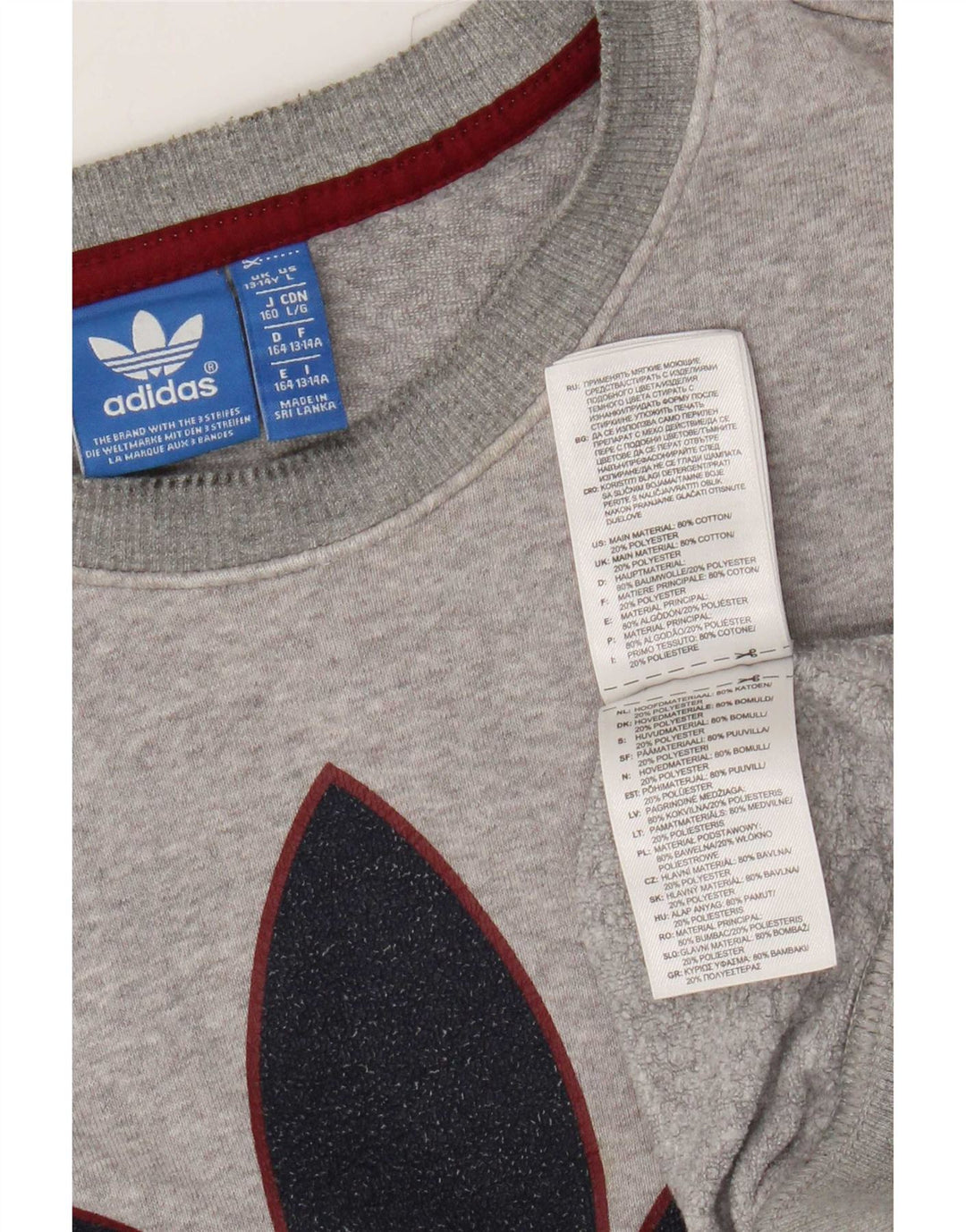 Adidas Sudadera con Tres Rayas para Niños 13-14 Años Gris Moteado
