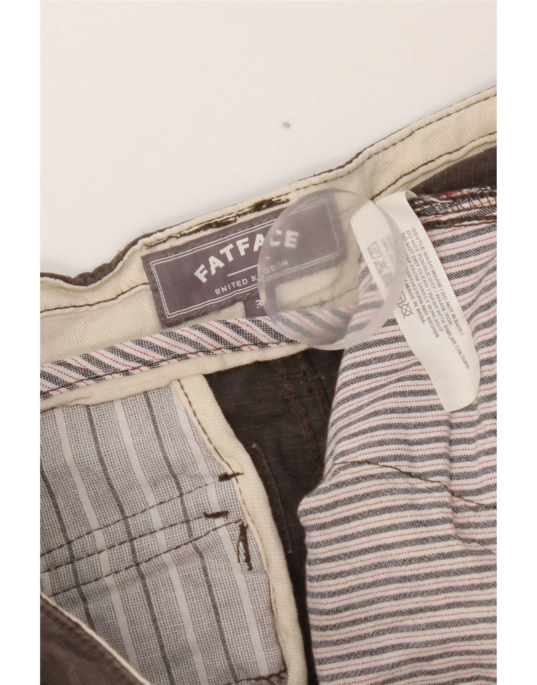 Bermudas cargo para hombre Fat Face W32 Algodón gris medio