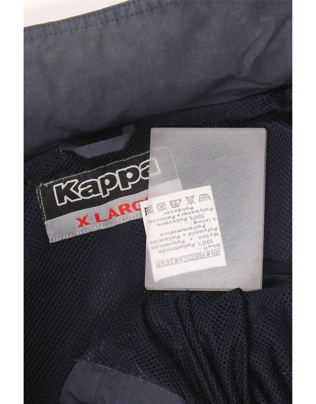 KAPPA Chaqueta impermeable con capucha para hombre UK 42 XL Azul marino Poliamida