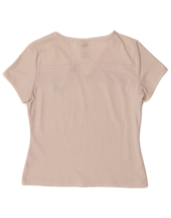 Adidas Camiseta para mujer Top UK 12 Medio Blanco Poliéster