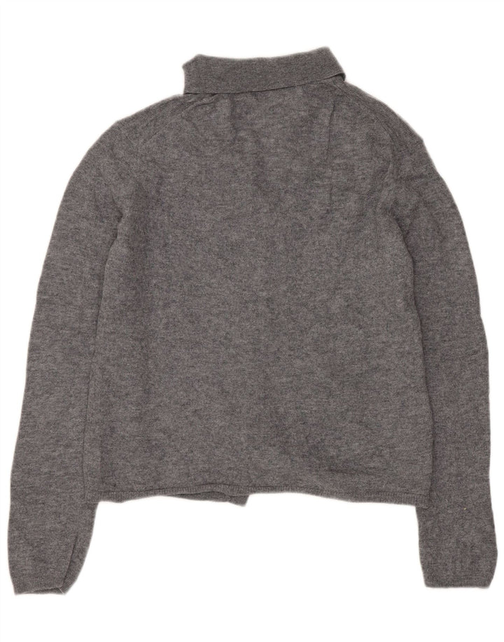 ZARA Mujer Crop Cardigan Suéter UK 42 Gris Medio