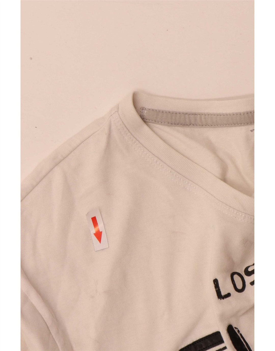 Guess Mens Slim Fit Graphic Top Manga Larga Grande Blanco