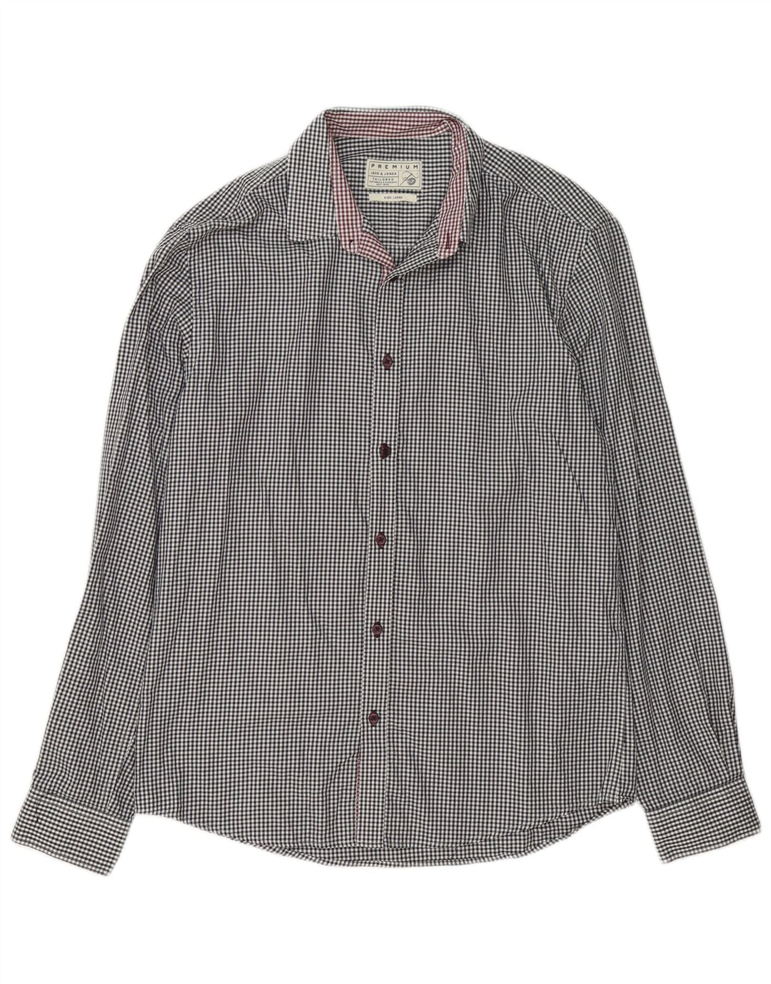 Camisa Jack & Jones Hombre Grande Algodón Vichy Blanco