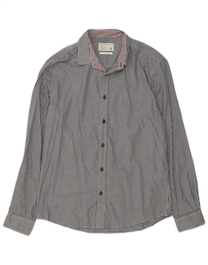 Camisa Jack & Jones Hombre Grande Algodón Vichy Blanco