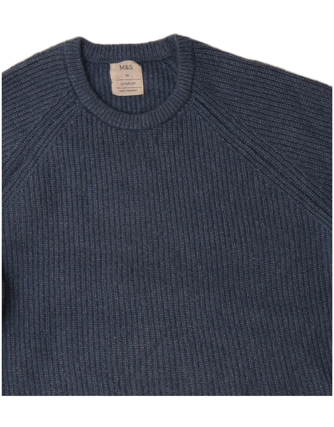 Marks & Spencer Jersey De Cuello Redondo Para Hombre Poliamida Azul Medio