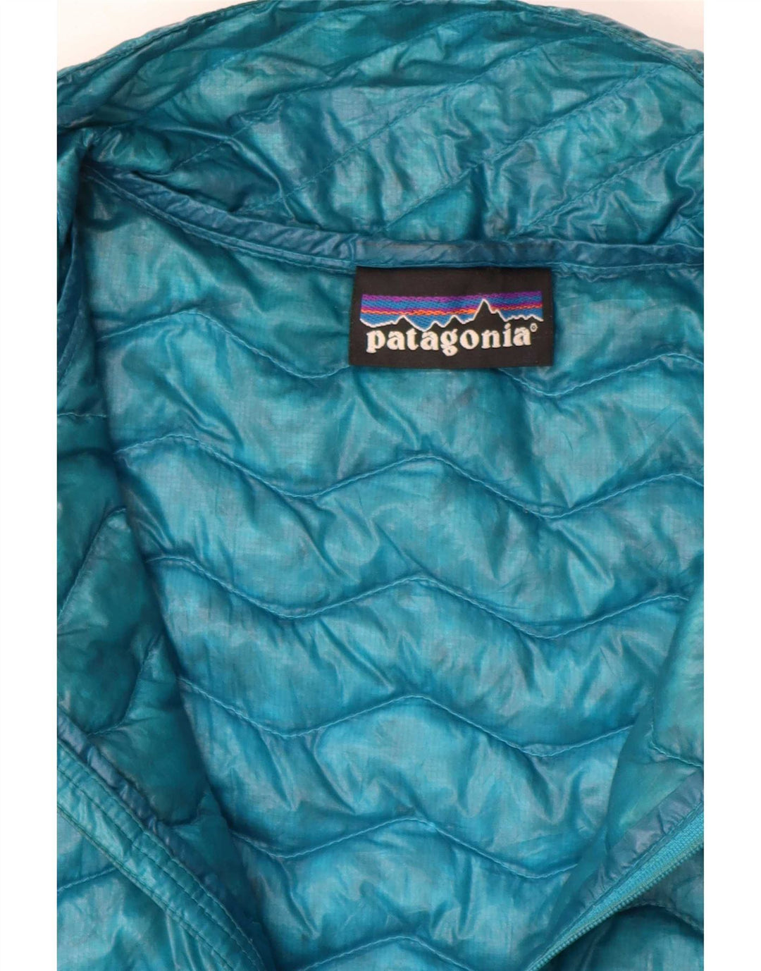 Patagonia Mujer Jersey Chaqueta Acolchada UK 12 Medio Azul Sintético