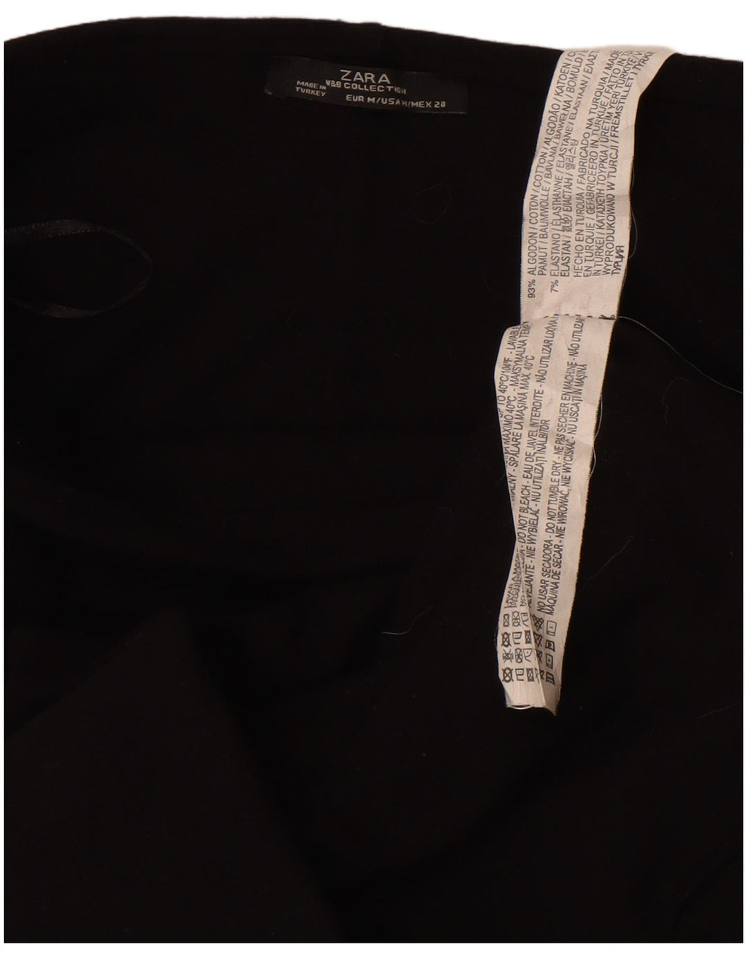 Zara Mujer Falda Lápiz Mediana W28 Algodón Negro