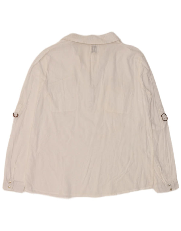 Vintage mujer jersey camisa EU 44 XL blanco