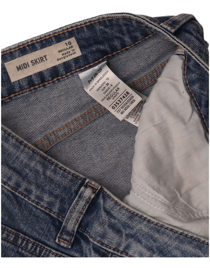 Marks & Spencer Falda midi vaquera regular para mujer UK 10 Small W30 Azul
