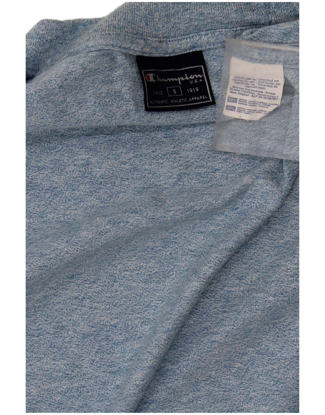 CHAMPION Camiseta para hombre Top Small Blue Moteado de algodón