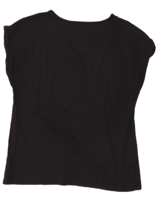 Guru Camiseta gráfica para mujer Top UK 40 XL Algodón negro