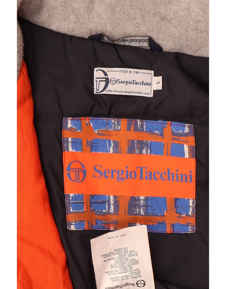 Sergio Tacchini Chaqueta de esquí con capucha para hombre UK 40 Large Naranja Colorblock