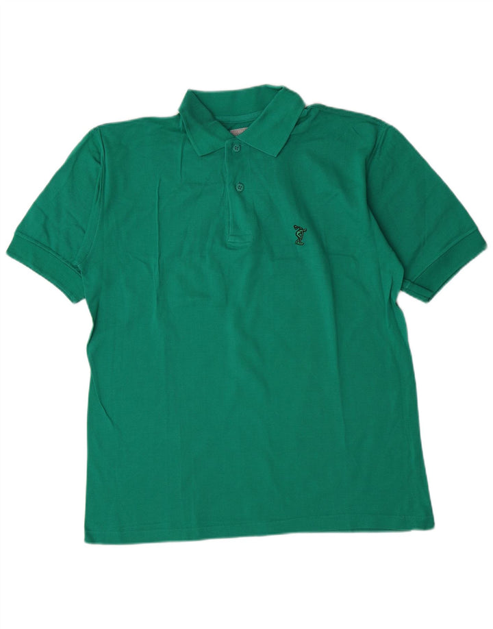 GYMNASIUM Mens Polo Shirt Small Green Cotton