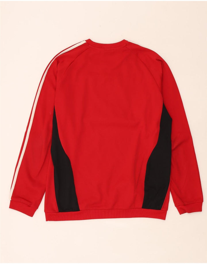 Adidas Hombre Sudadera Jumper UK 38/40 Medio Rojo Colorblock Poliéster