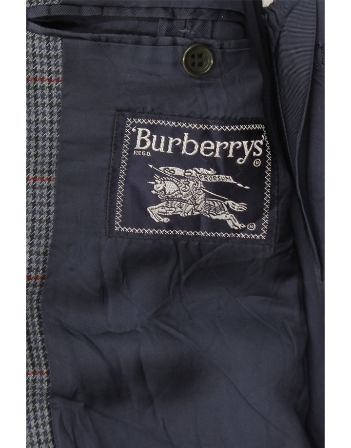 Chaqueta tipo blazer para hombre Burberrys IT 48 Lana de pata de gallo azul marino mediana