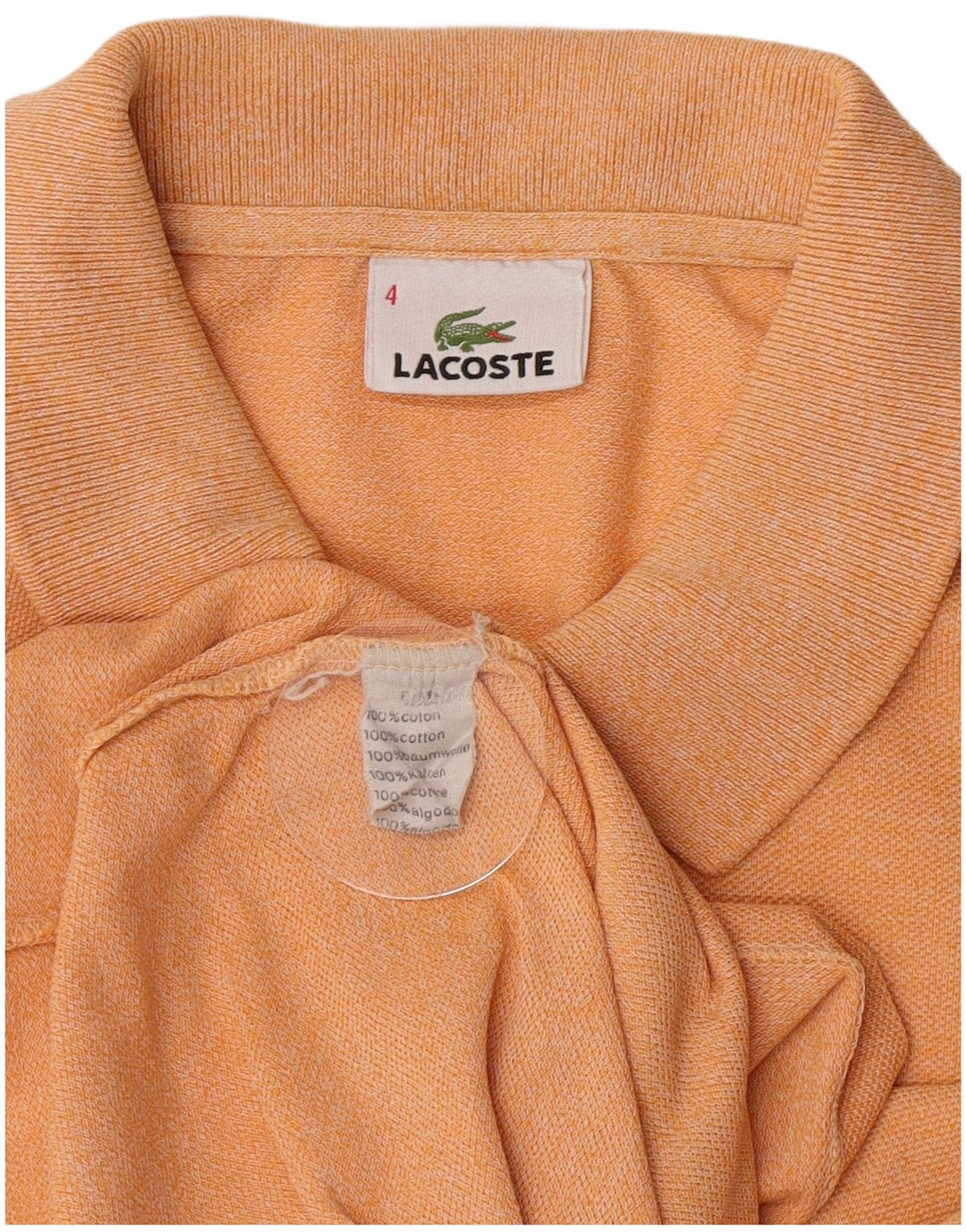 Polo Lacoste para hombre Talla 4 Algodón color block naranja mediano