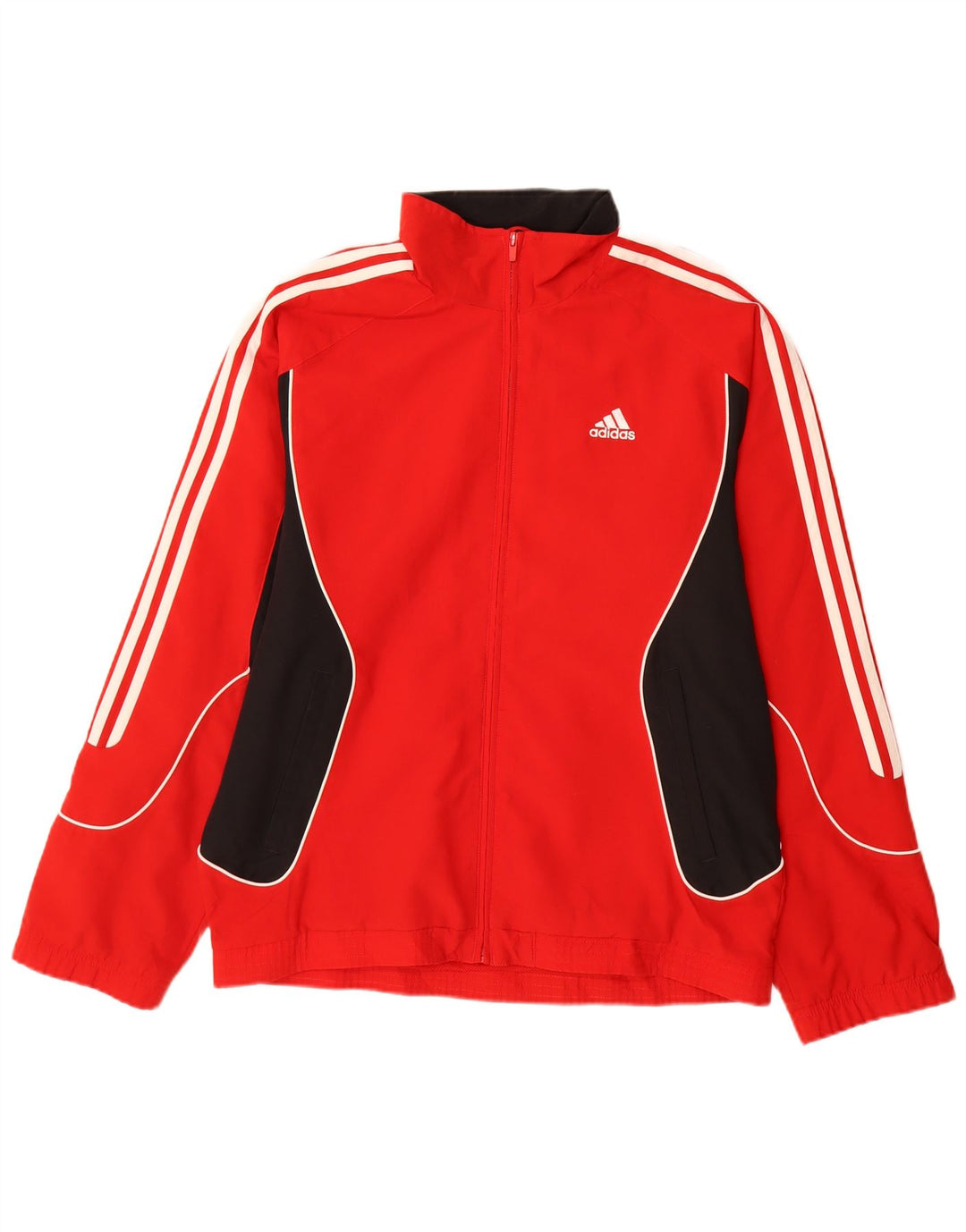 Adidas Hombre Chándal Top Chaqueta UK 36/38 Pequeño Rojo Colorblock Poliéster