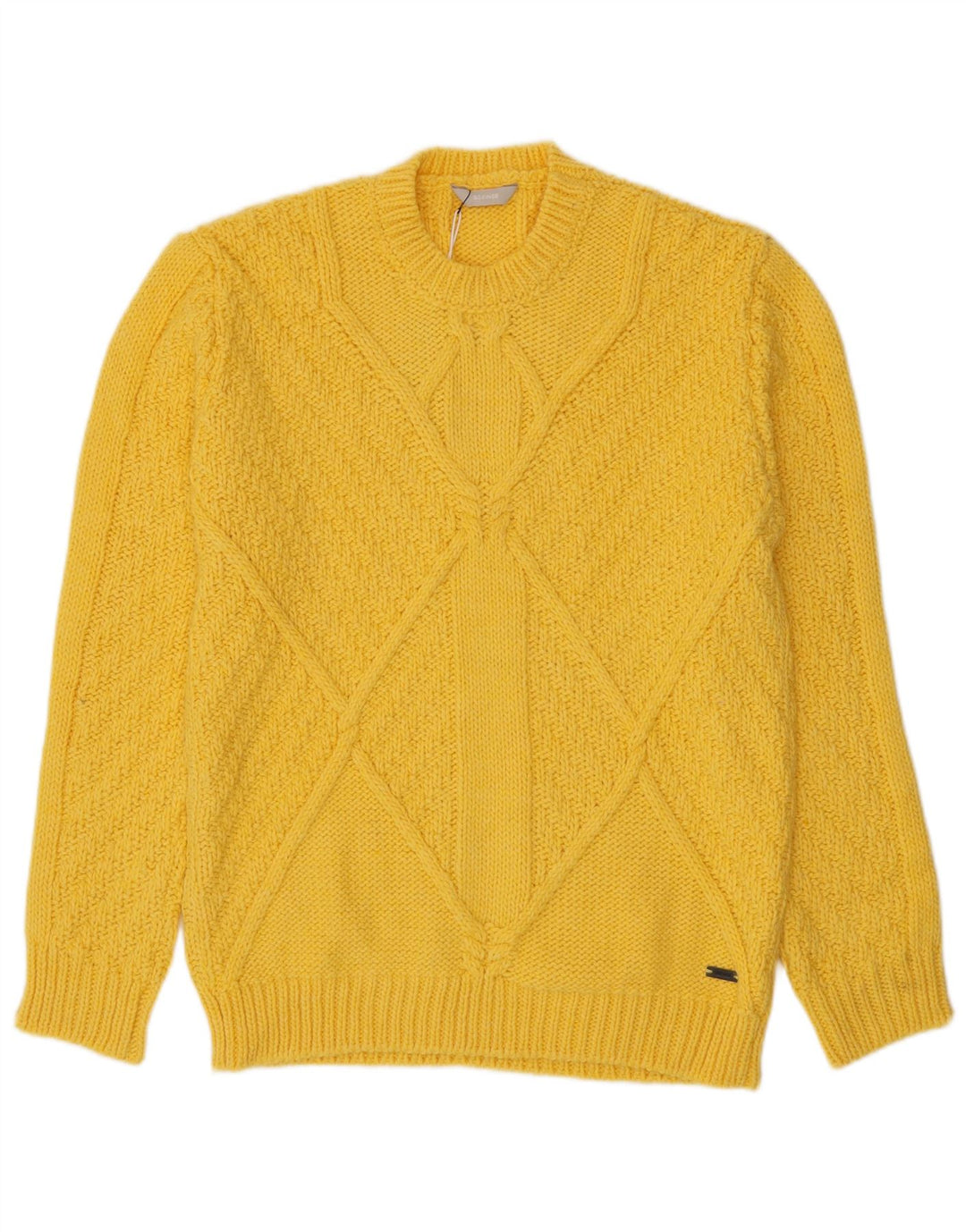 SSEINSE Jersey de cuello redondo para hombre XL Acrílico amarillo