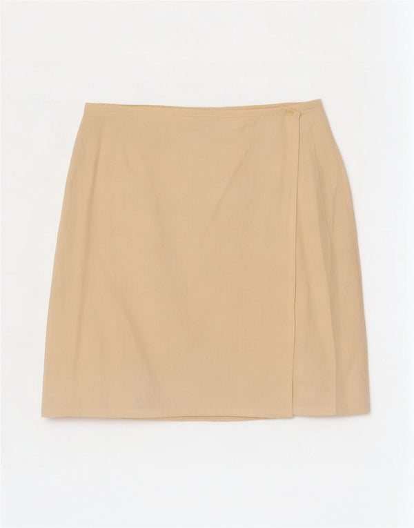 Benetton Minifalda Cruzada IT 44 Medium W28 Algodón Beige