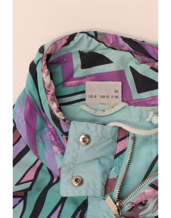 Maser M Chubasquero extragrande para mujer Reino Unido 10 Pequeño Turquesa Geométrico