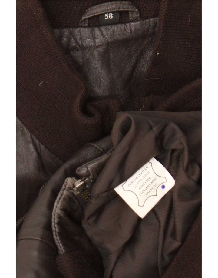 Vintage hombres chaqueta de cuero Reino Unido 40 marrón grande