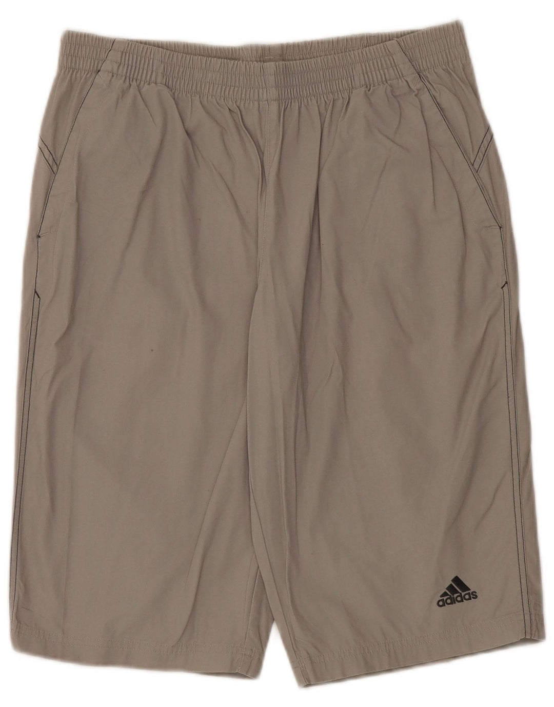 Pantalones cortos deportivos Adidas para hombre de algodón gris medio