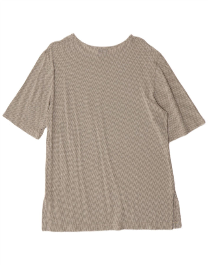 Gianfranco Ferre Blusa para Mujer Top UK 46 Grande Gris Chevron Viscosa