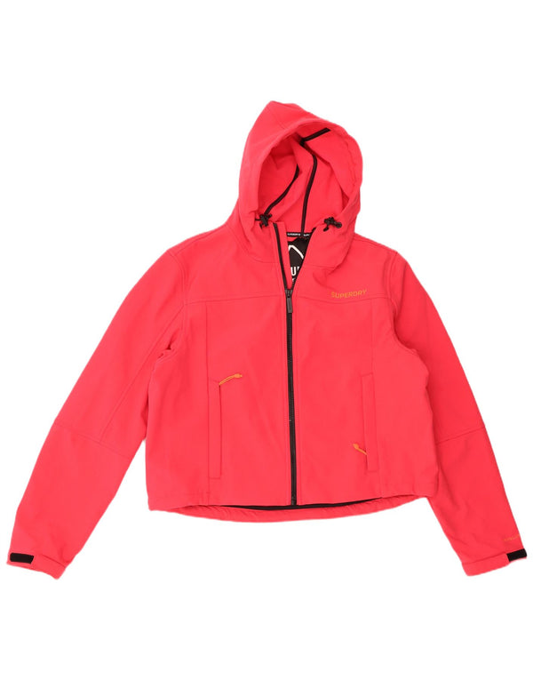 Superdry Chaqueta Cortavientos Corta Con Capucha Para Mujer UK 46 Poliéster Rosa Grande