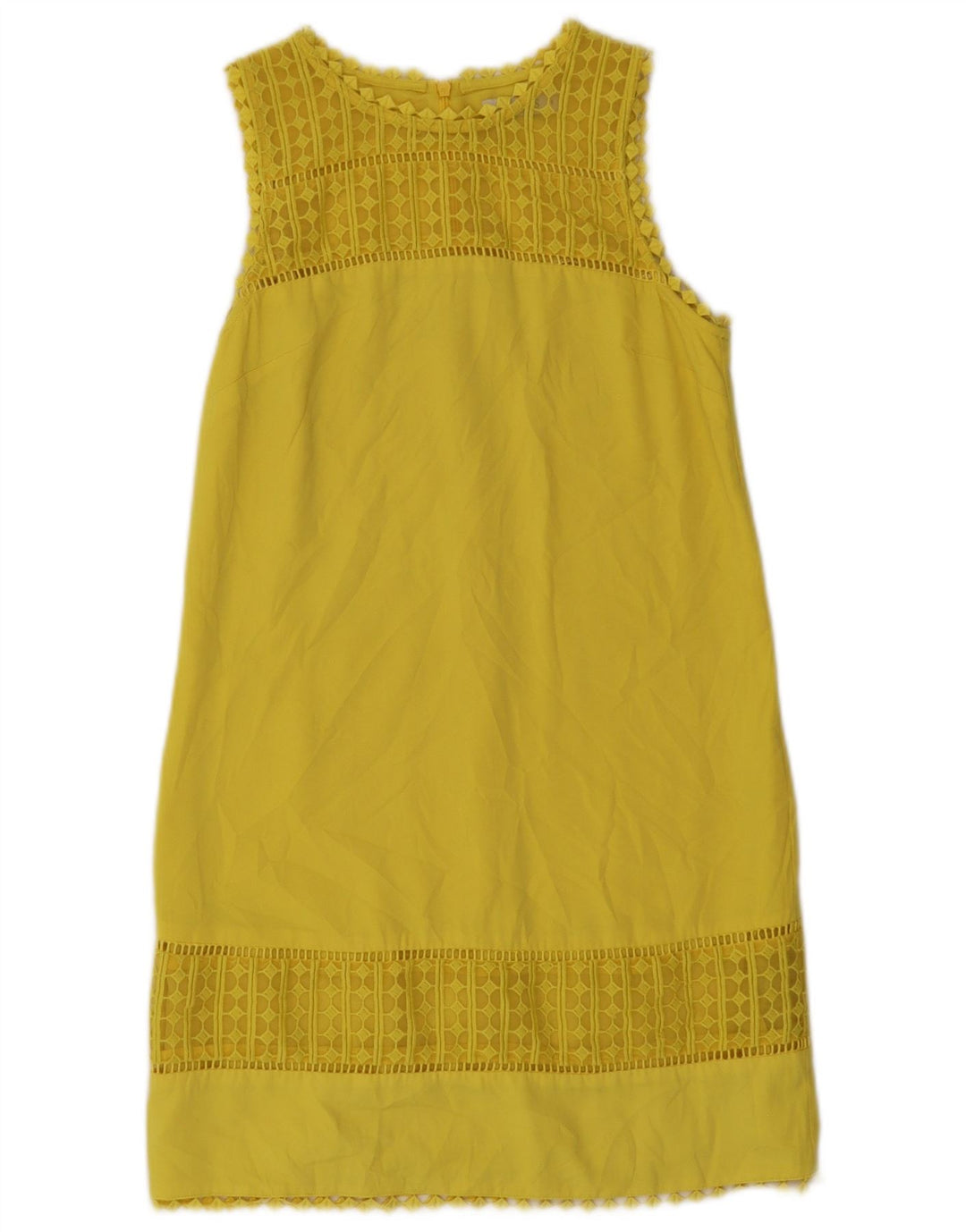 Oasis Vestido recto sin mangas para mujer UK 8 Small Poliéster amarillo