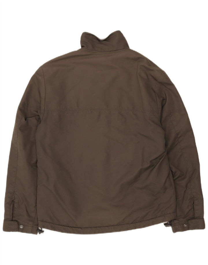 Zara Mens Bomber Jacket UK 40 Large Caqui Nylon