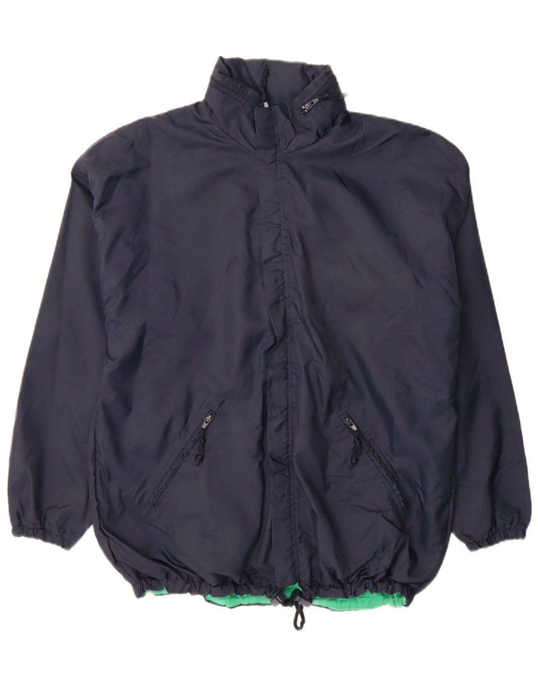 Vintage hombres chaqueta de lluvia Reino Unido 40 grande algodón azul marino
