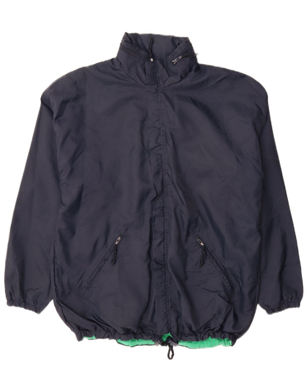 Vintage hombres chaqueta de lluvia Reino Unido 40 grande algodón azul marino