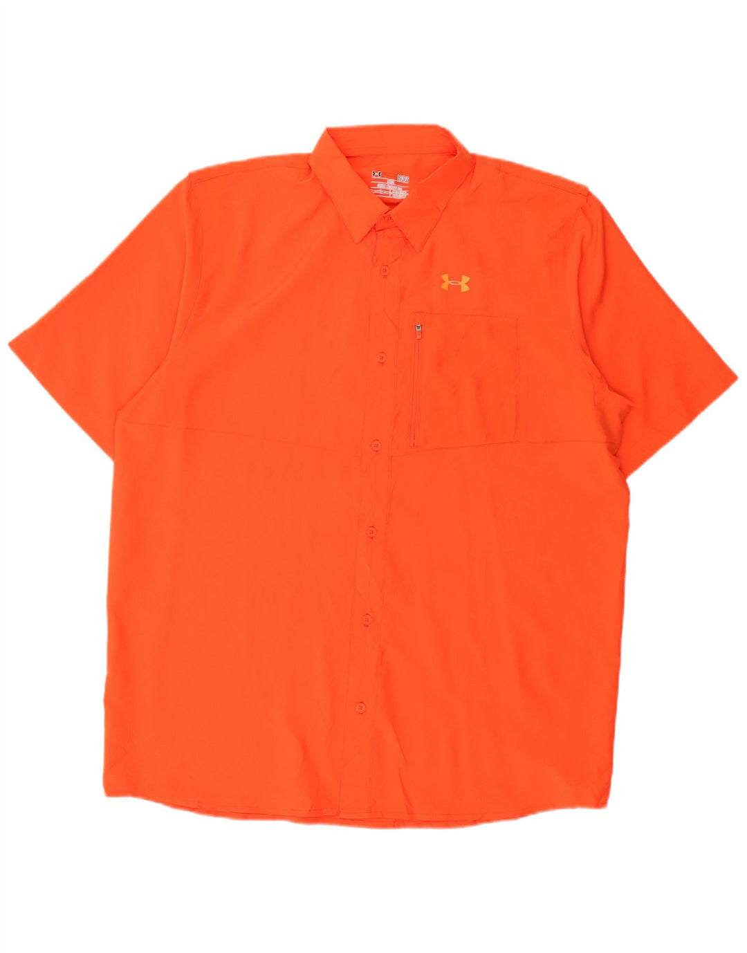 UNDER ARMOUR Camisa de manga corta Heat Gear para hombre Poliéster naranja grande