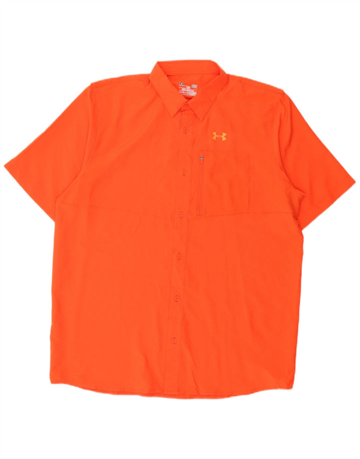 UNDER ARMOUR Camisa de manga corta Heat Gear para hombre Poliéster naranja grande