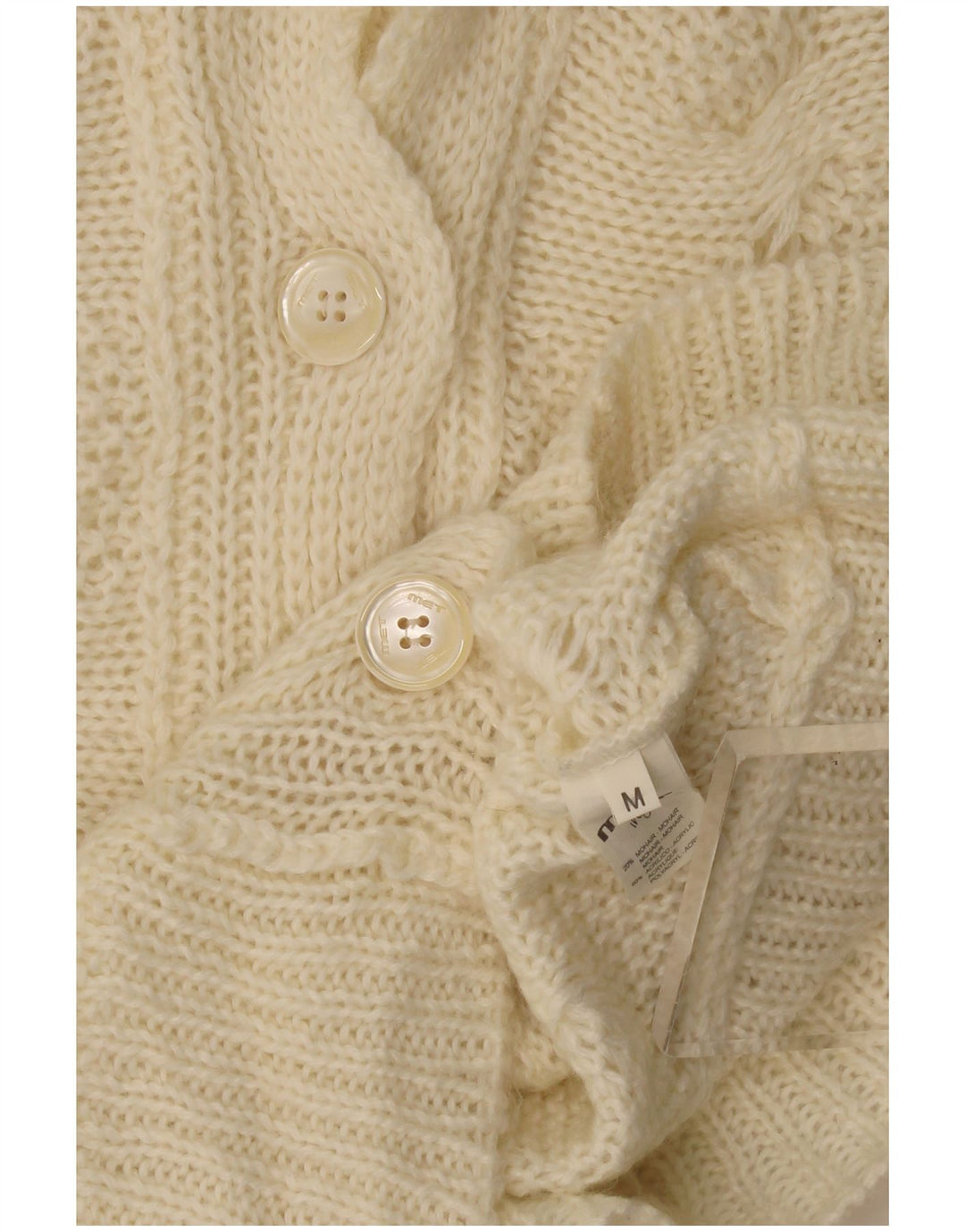 MET - Cárdigan para mujer, talla 40, color beige medio, mohair