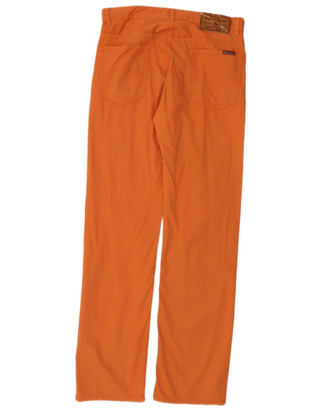 MARLBORO CLASSICS Pantalones casuales rectos para mujer W34 L34 Algodón naranja