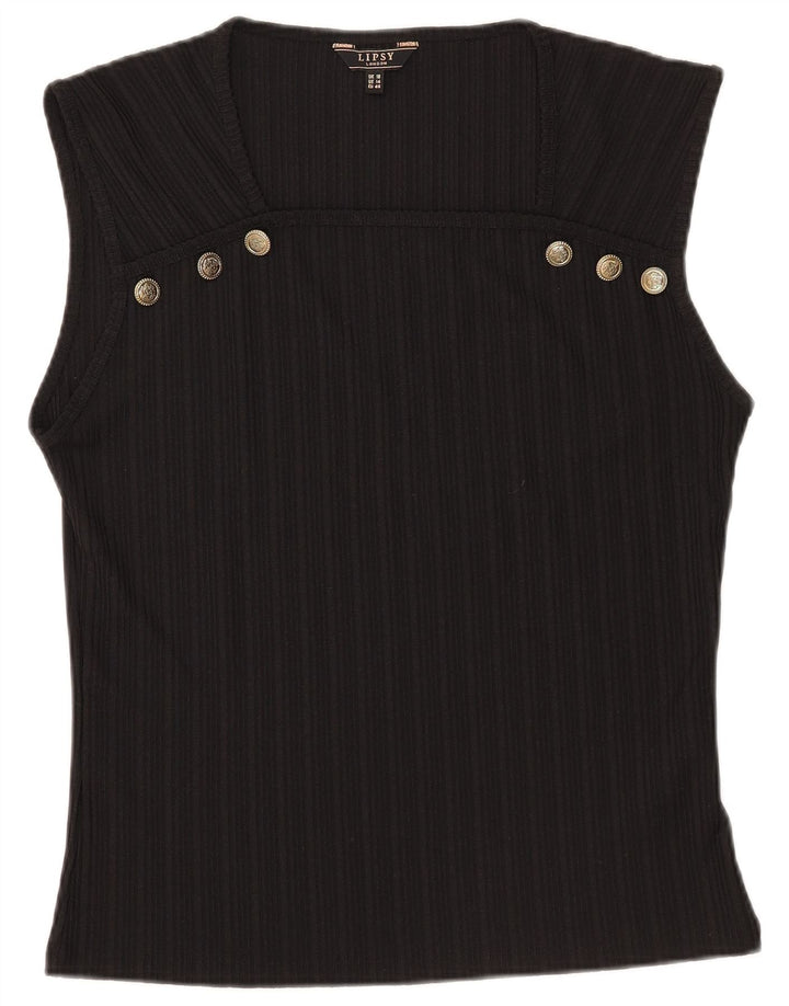 Blusa sin mangas para mujer Lipsy UK 40 XL Poliéster negro